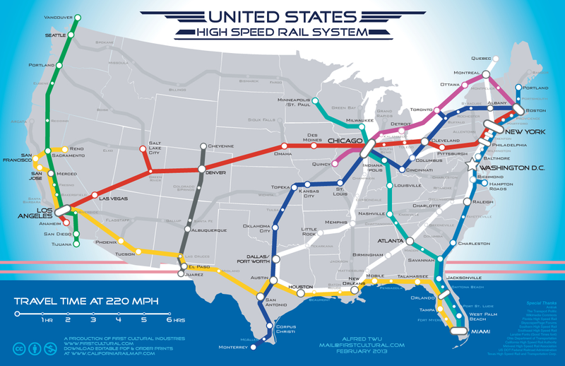 Illustration for article titled This Is What America's High-Speed Rail System Should Look Like